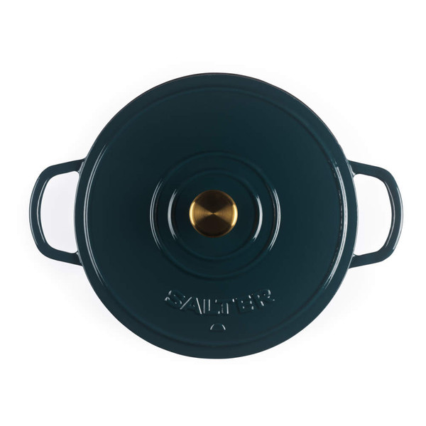 Chester 30cm Shallow Cast Iron Casserole Pot - Green