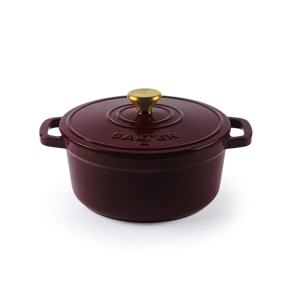 Chester 24cm Cast Iron Casserole Pot - Red | PFAS-free - BW13771R - 5054061581041