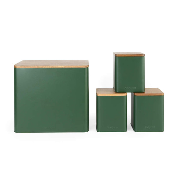 Toronto 4-Piece Bread Bin & Canister Set - Green