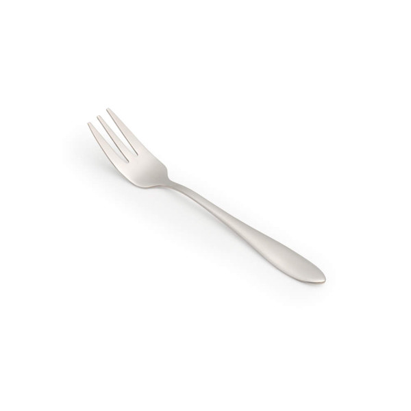Stainless steel dessert fork, plain handle