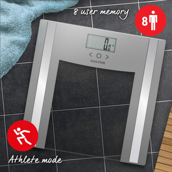Glass Analyser Bathroom Scale - Grey 