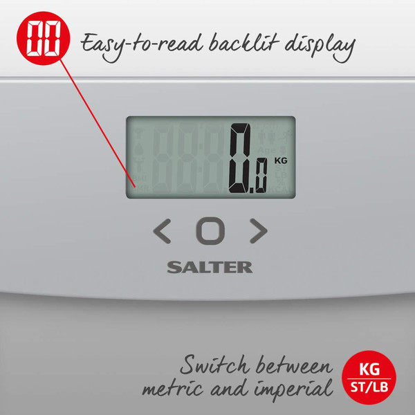 Glass Analyser Bathroom Scale - Grey 