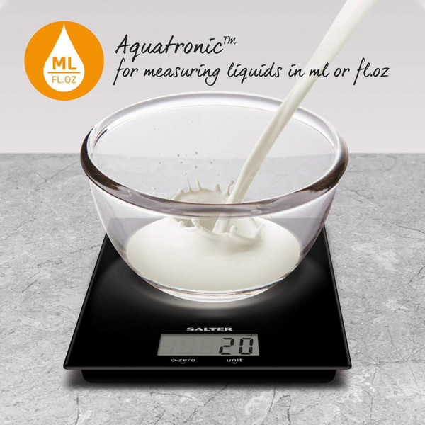 Glass Digital Kitchen Scale - Black 