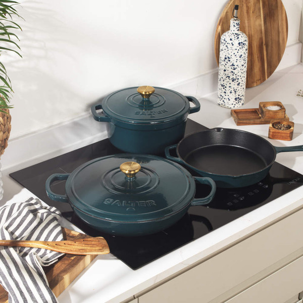 Chester Cast Iron Casserole Set - Green | PFAS-free