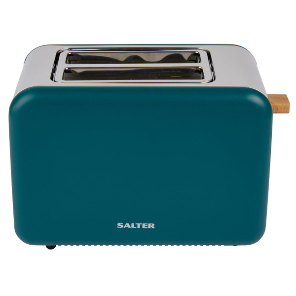 Elder 2 Slice Toaster, 6 Levels Of Variable Browning, 850 W, Teal, Wood 