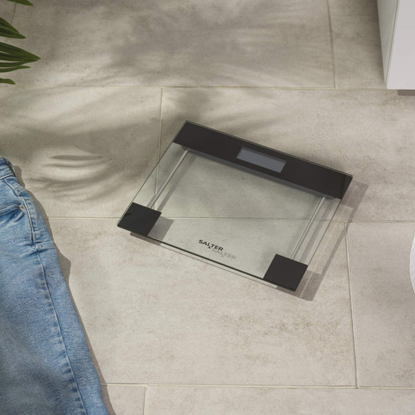 Clear Glass Digital Bathroom Scale – Black