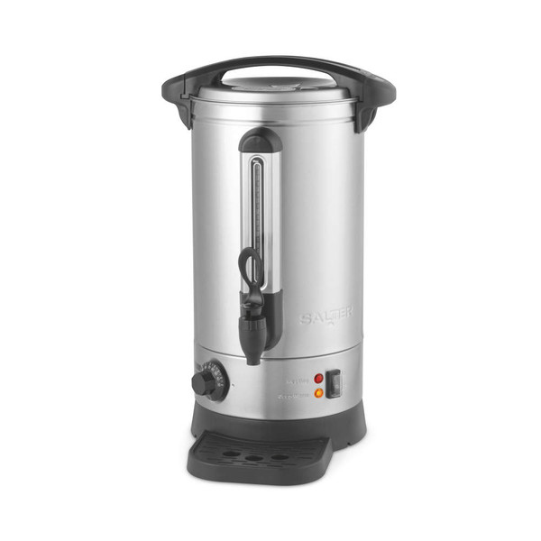 Salter stainless steel hot water urn with tap and temperature control, single unit