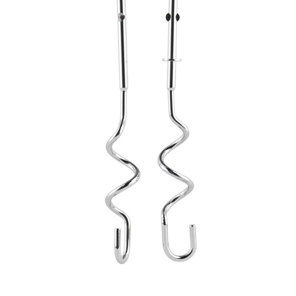 Pair of stainless steel dough hooks for hand mixer