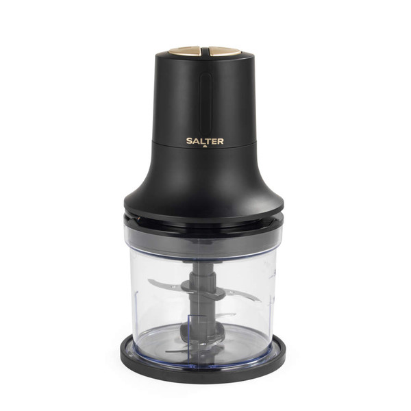 Black and gold double push button wall switch, shown from above.