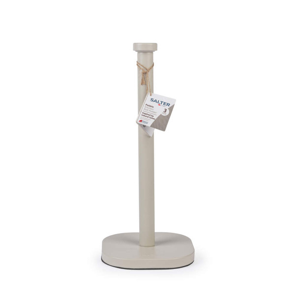 Pebble-coloured kitchen roll holder, freestanding, by Salter