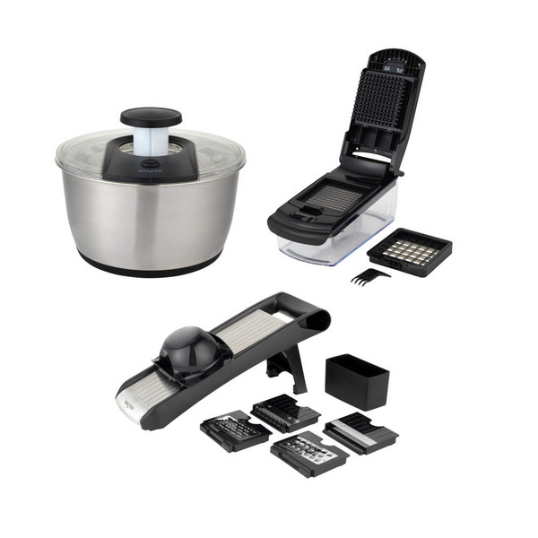 Expert Mandoline, 2-in-1 Food Chopper & Salad Spinner Set Expert Mandoline, 2-in-1 Food Chopper & Salad Spinner Set