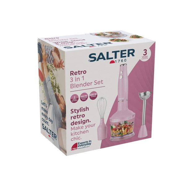 Retro 3-in-1 Blender Set – Pink  Retro 3-in-1 Blender Set – Pink