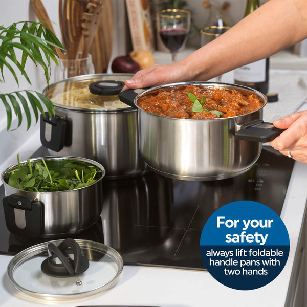 Stackable 3-Piece Stockpot Set – 16/20/24 cm