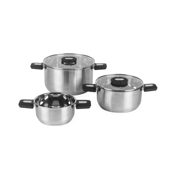 Stackable 3-Piece Stockpot Set – 16/20/24 cm