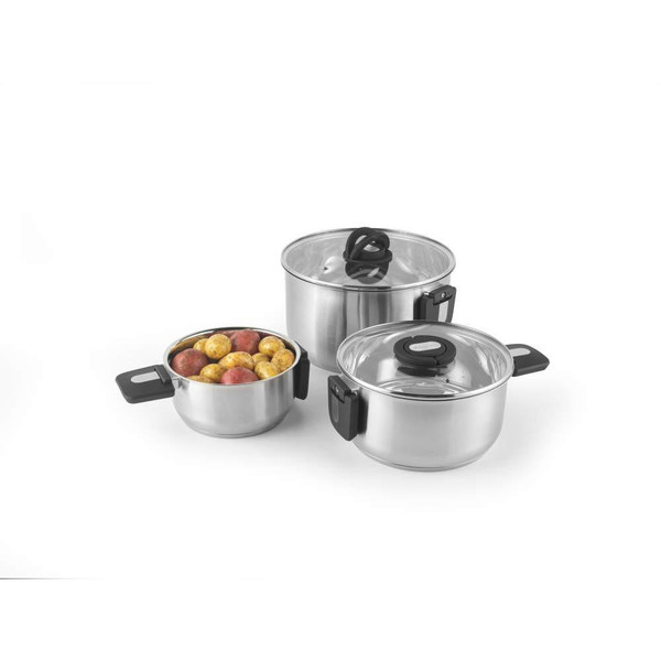 Stackable 3-Piece Stockpot Set – 16/20/24 cm 