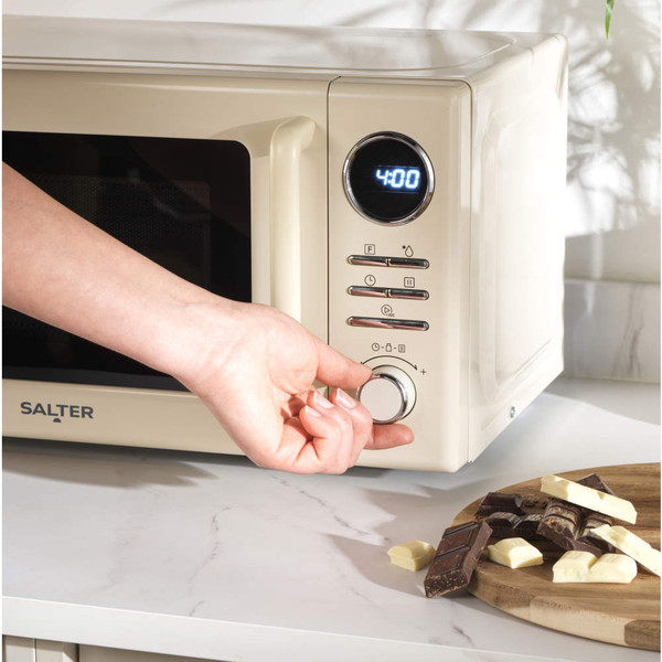 Retro Kettle, 2-Slice Toaster & Microwave Set – Cream