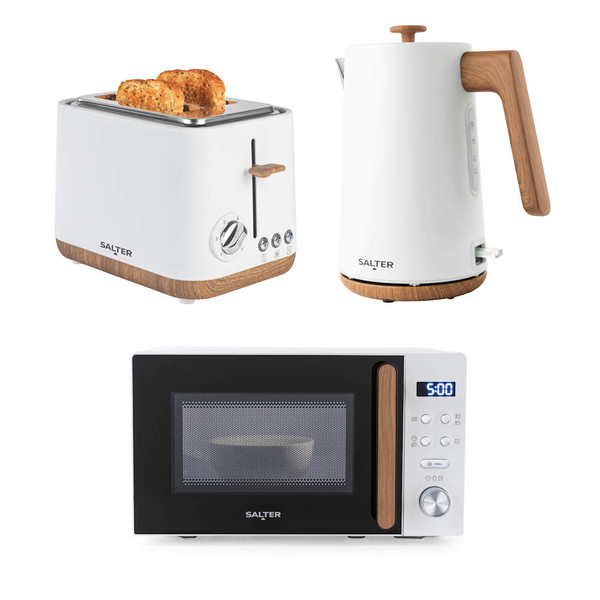 Toronto Kettle, 2-Slice Toaster & Microwave Set - White