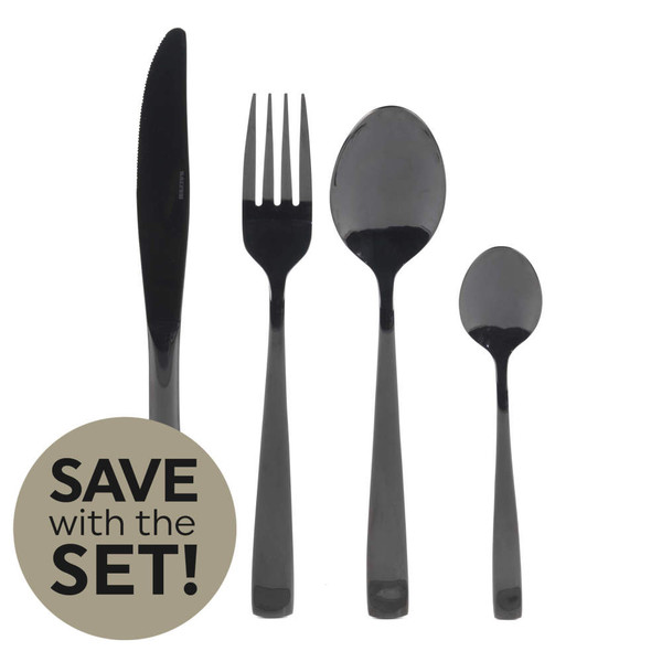 Regal 64-Piece Cutlery Set - Black
