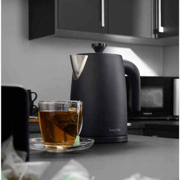 Kuro Kettle, 2-Slice Toaster & 4-Piece Countertop Canister Set -- Black 