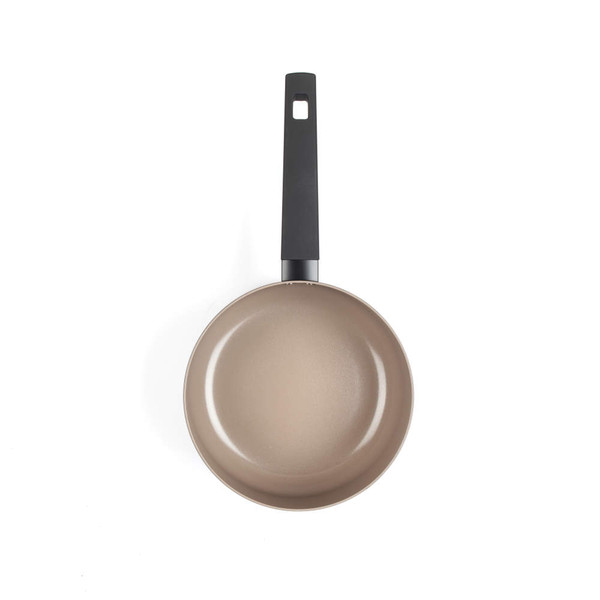 Salter ceramic 5 piece pan set in beige, boxed packaging, high res product image