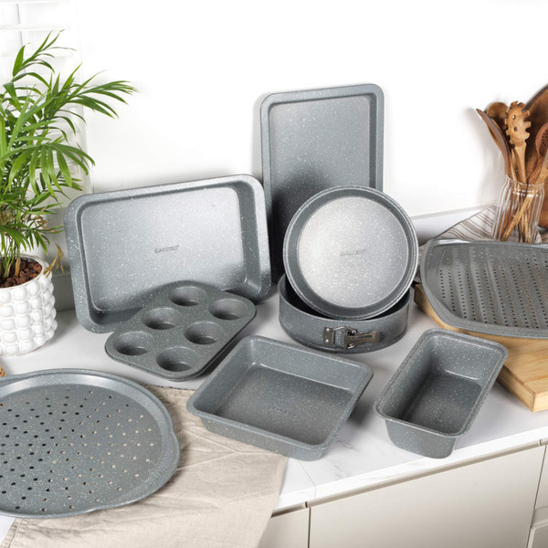 Marble 3-Piece Roasting Tray Set - Grey