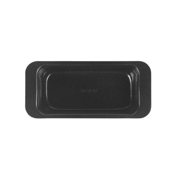 Rectangular black enamelware roasting tin shown from above