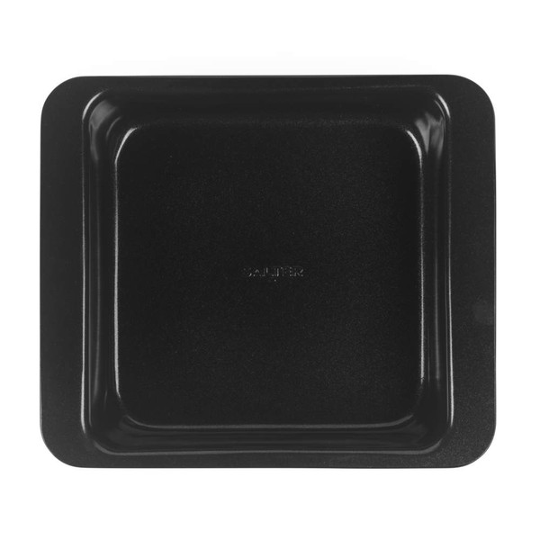 Black non-stick square roasting tin, top view