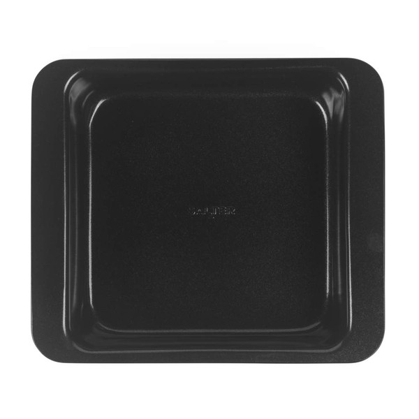 Black non-stick square roasting tin, top view