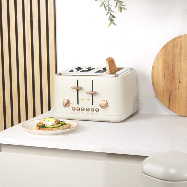 Pebble Kettle, 4-Slice Toaster, Canister Set & Bread Bin - Stone