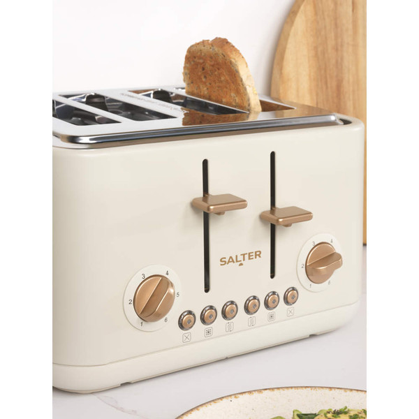 Pebble Kettle, 4-Slice Toaster, Canister Set & Bread Bin - Stone