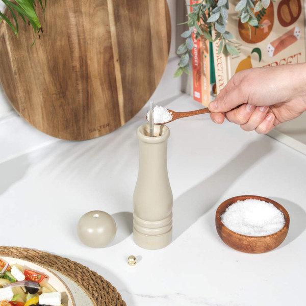 Salt and Pepper Mills - Set of 2 Grinders -Beige/Charcoal