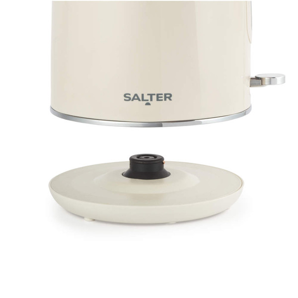 Cream Salter electric kettle base and lower body, showing cordless design.