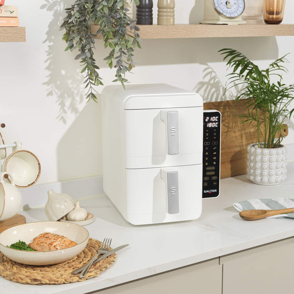 White VertiCook Ultra Stackable Air Fryer & Silicone Baskets