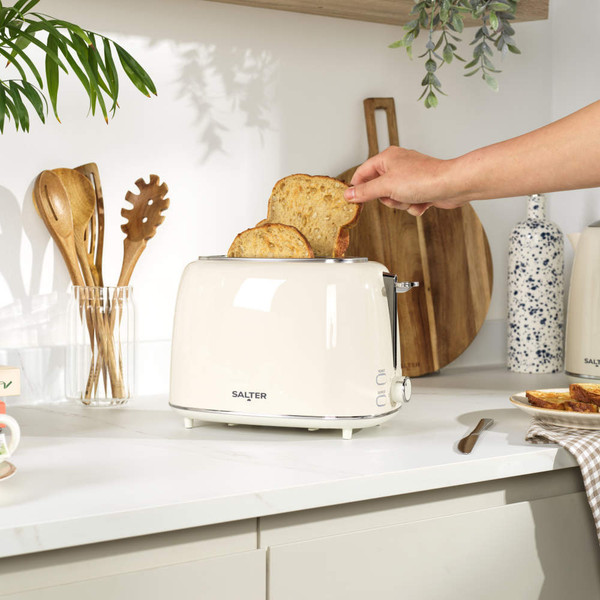 Retro Cream 2-Slice Toaster - Plastic - 815W