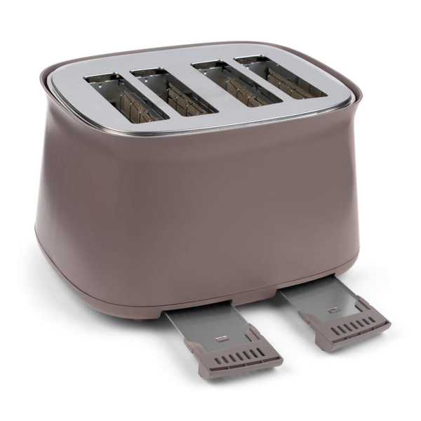 Brown 4-slice Salter toaster with wooden accents, shown with toasted bread