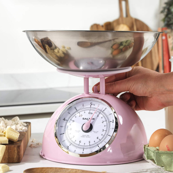 Retro Mechanical Kitchen Scale, Pink, SA00689PFEU12, 5054061617160