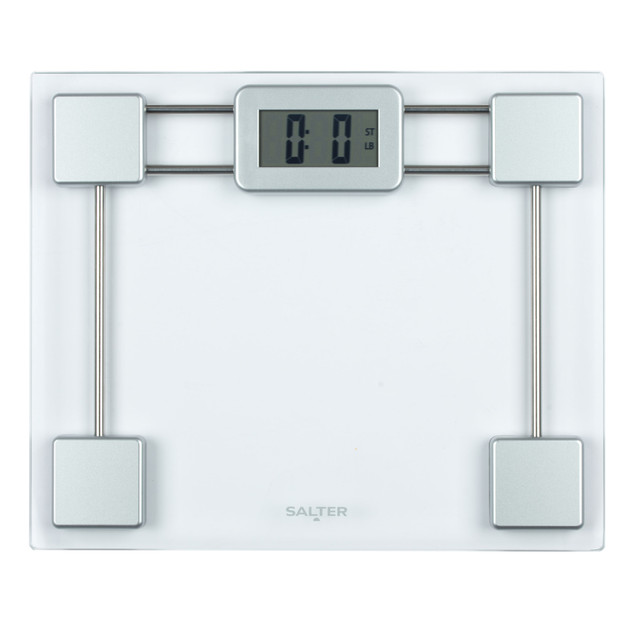 Toughened Glass Digital Bathroom Scale - Clear - Silver - 9081 SV3R - Salter - 5054061479157