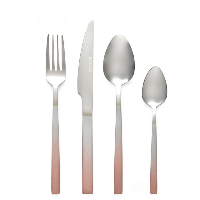 Ombre 16-Piece Cutlery Set - Silver/Champagne