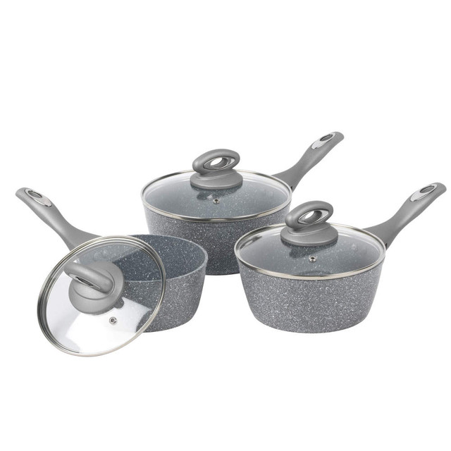 Marblestone 3-Piece Saucepan Set - PFOA- Free