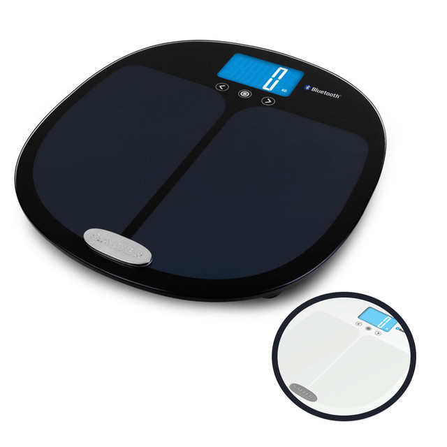 Curve Bluetooth Smart Analyser Bathroom Scale, Black/White