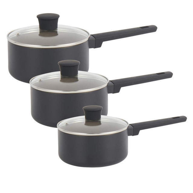Ceramic 3-Piece Saucepan Set