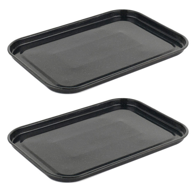 Vitreous Enamel 36cm Baking Tray - 2 Pack