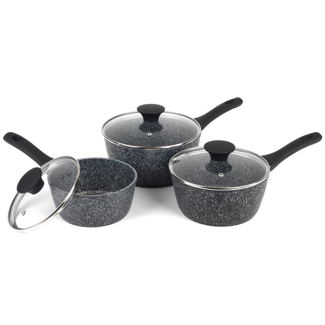 Megastone Thermo Collar 3-Piece Saucepan Set