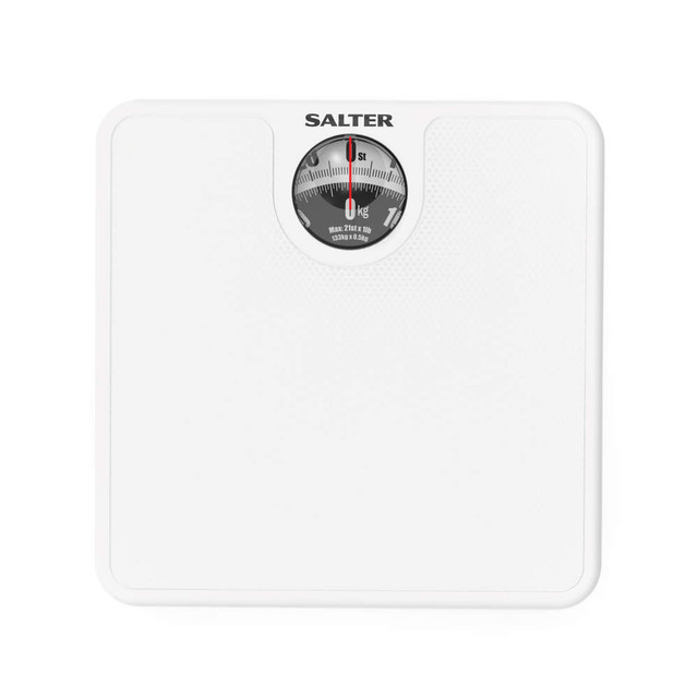 Large Dial Mechanical Bathroom Scale - White