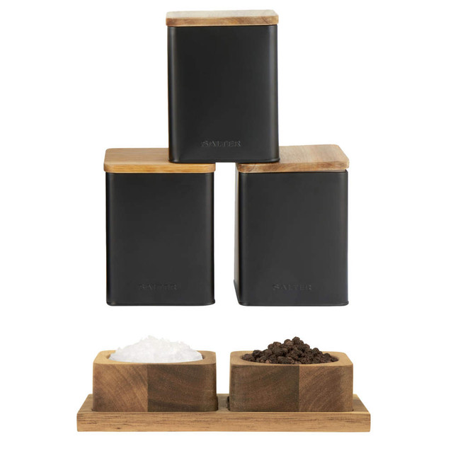 Toronto Canisters & Pinch Pots Set - Black