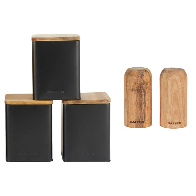 Toronto Canisters & Shakers Set - Black