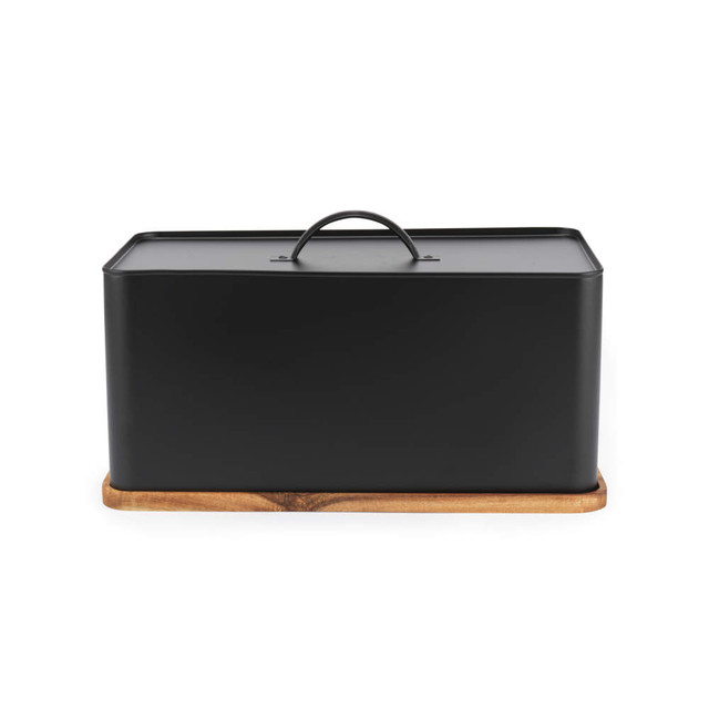 Toronto Bread Bin with Chopping Board – Black