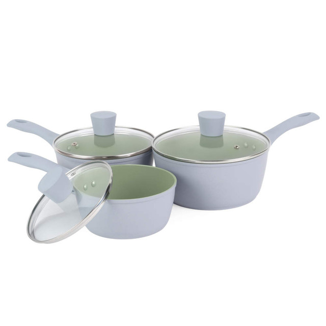 Earth 3pc Saucepan Set - Green - PFAS Free