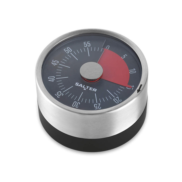 Salter Magnetic Mechanical Timer with stainless steel finish and easy-to-read dial