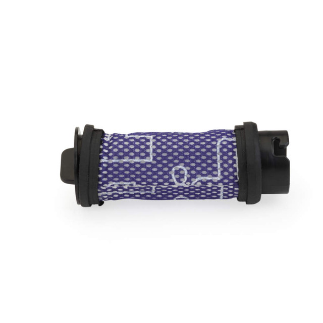 Dyson vacuum filter, blue mesh pattern, shown side view